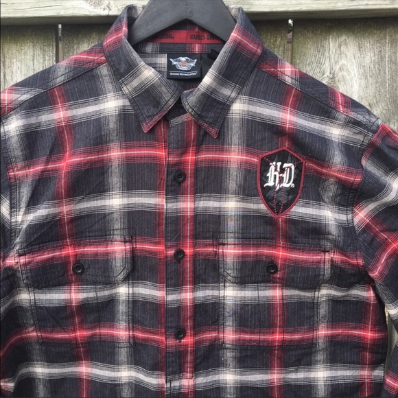 Harley Davidson Men’s Plaid Button Down Shirt Sz M - Picture 4 of 4